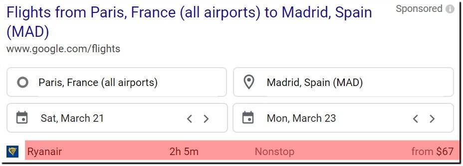 Click to enlarge Flight Fare