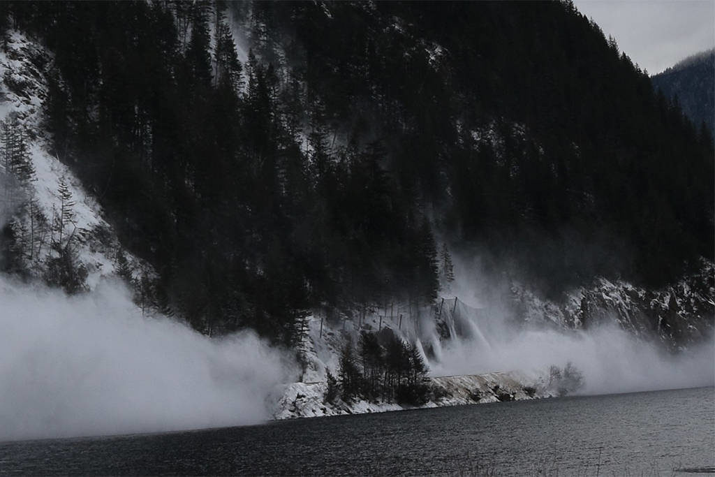Avalanche control at Three Valley Gap
