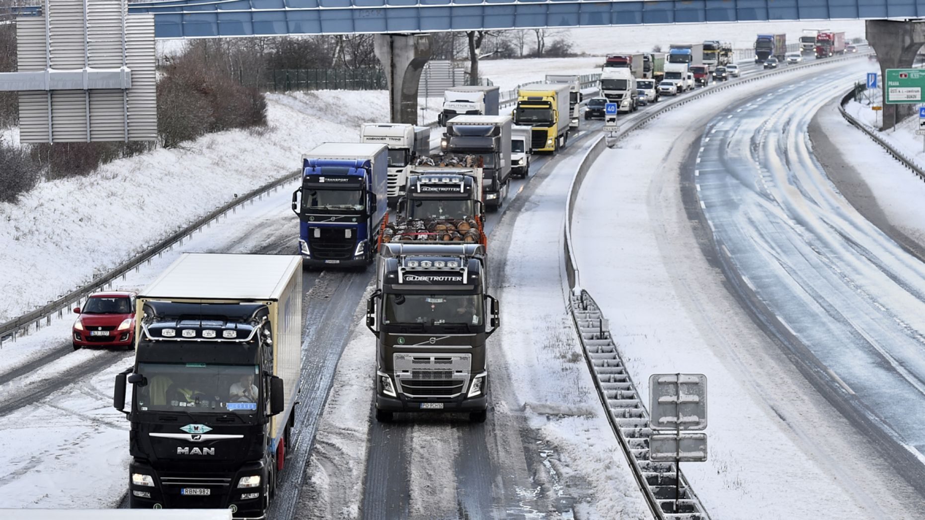 Authorities across eastern Europe have issued warnings for strong winds, heavy rain and snow that toppled trees, damaged buildings and closed roads throughout the region.
