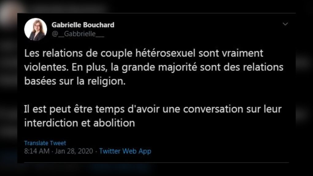 Tweet Gabrielle Bouchard