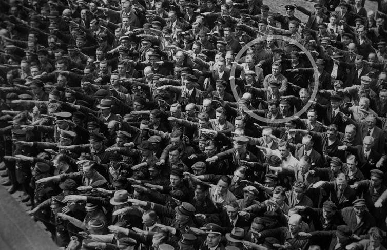Click to enlarge nazi salute refusal