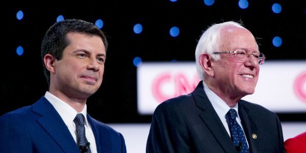 Click to enlarge Buttigieg and Sanders