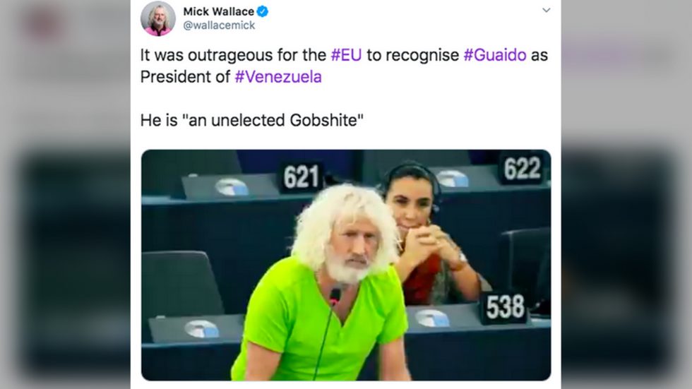 Irish MEP Mick Wallace calls Juan Guaido gobshite