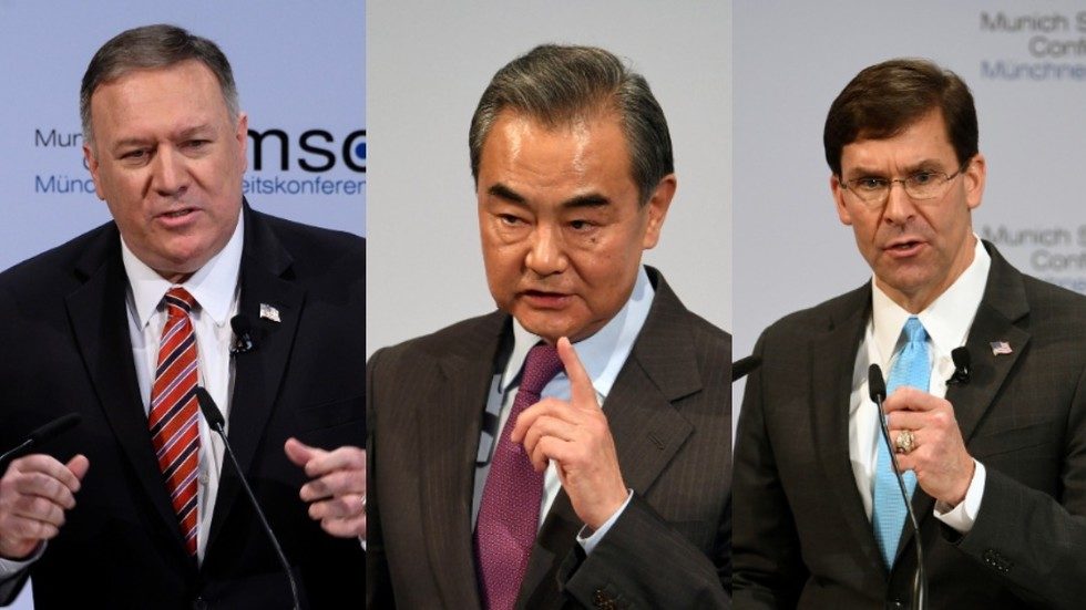 Click to enlarge pompeo wang yi esper huawei