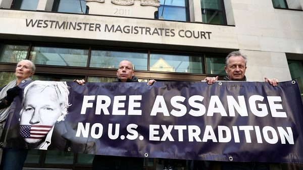 Click to enlarge Free Assange banner