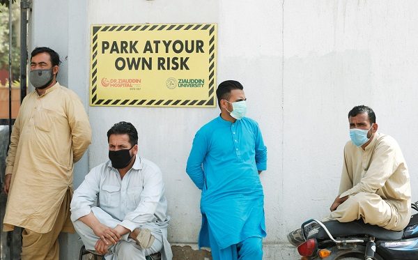 People wait at hospital