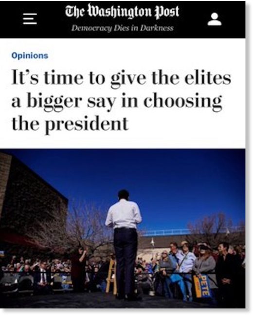 Click to enlarge Elites Should Run Elections