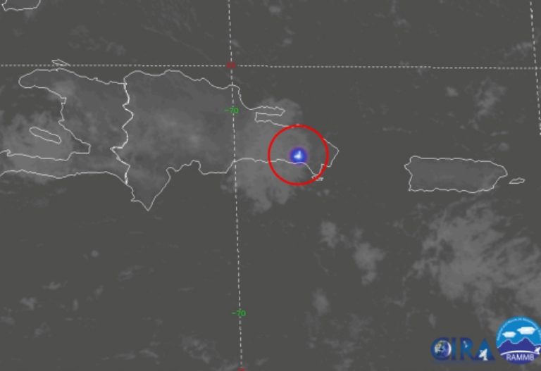 GOES16 Group Energy Density image shows that it exploded over the Dominican Republic
