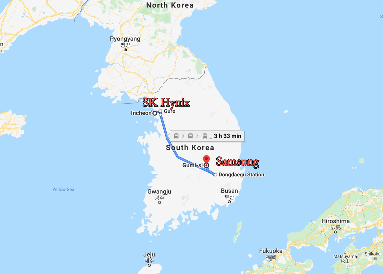samsung south korea map