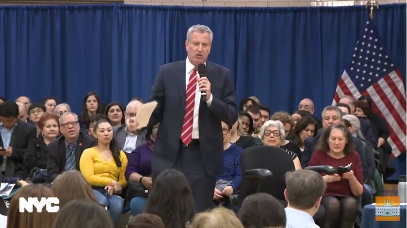 de blasio town hall new york city