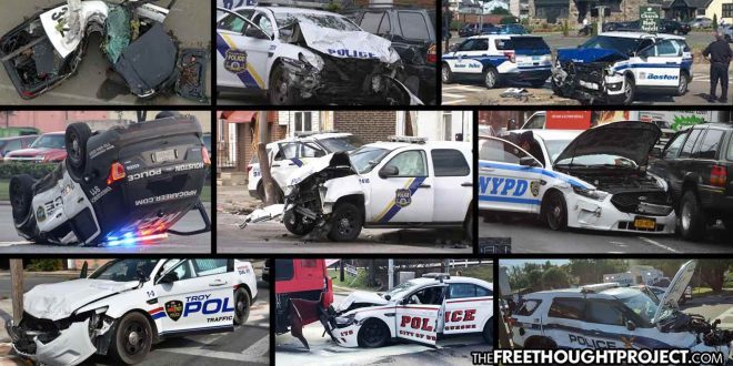 police chase car crashes