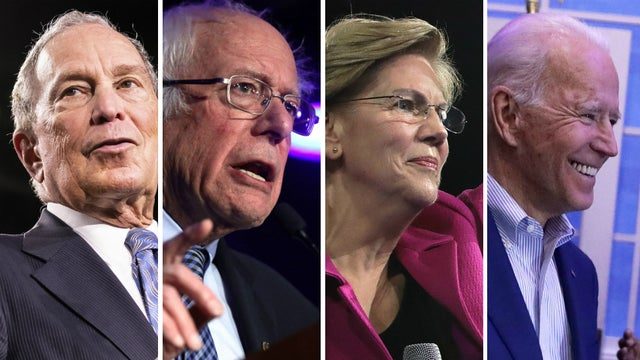 Click to enlarge Bloomberg, Sanders, Warren, Biden, DNC candidates 2020