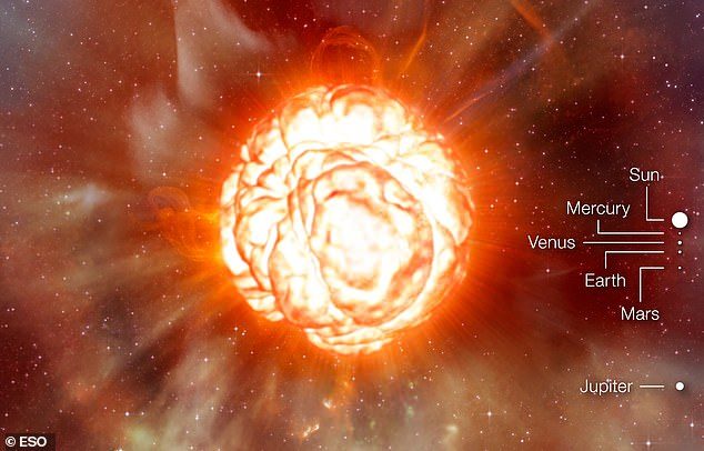 This artists impression shows the supergiant star Betelgeuse