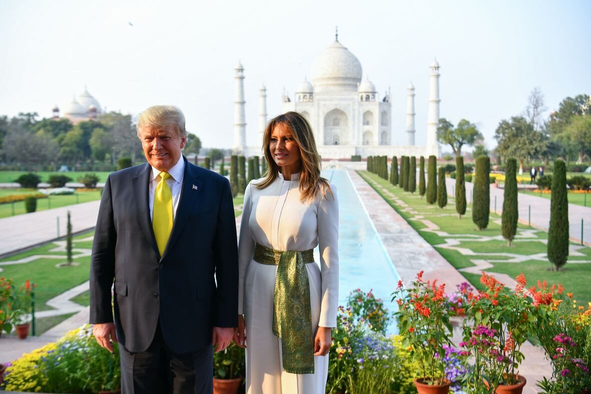 trump melania taj mahal india