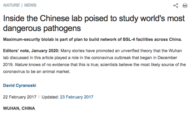Click to enlarge Nature Wuhan biolab