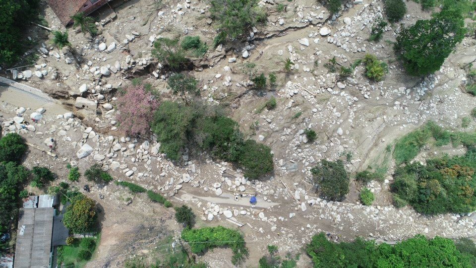 Flash flood damages in Piedecuesta, Colombia, 26 February 2020.