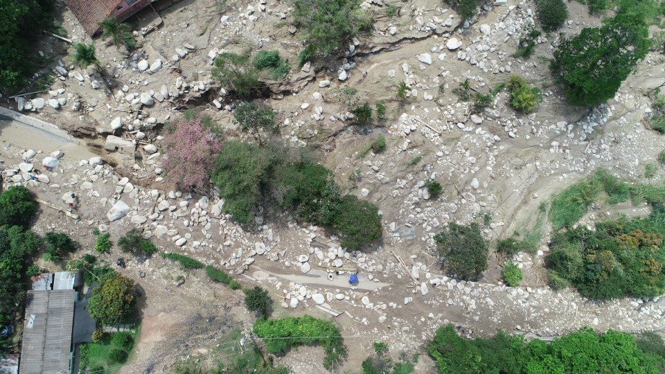 Click to enlarge Flash flood damages in Piedecuesta, Colombia, 26 February 2020.