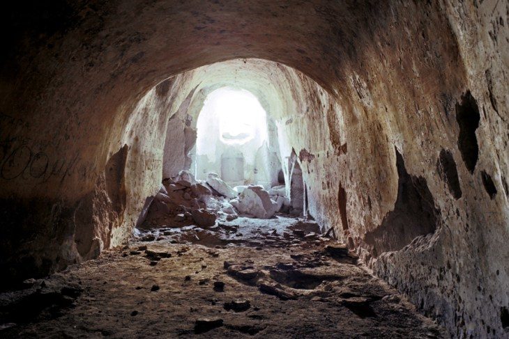 Click to enlarge rock-cut chapel of the Armenian Monastery