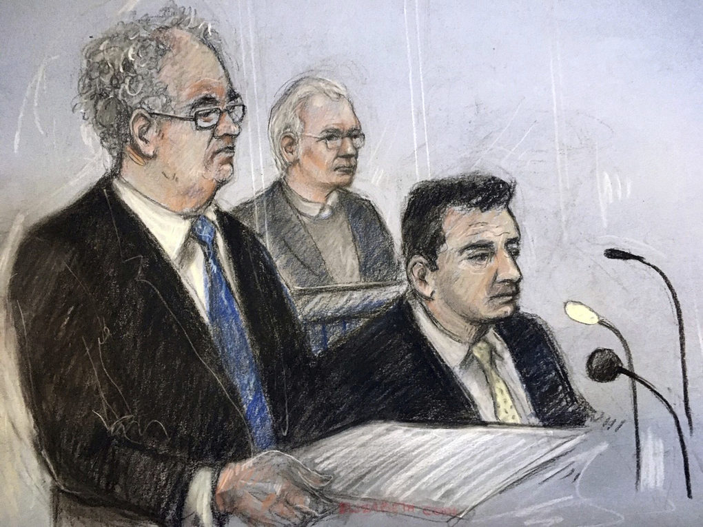 assange lawyers court sketch