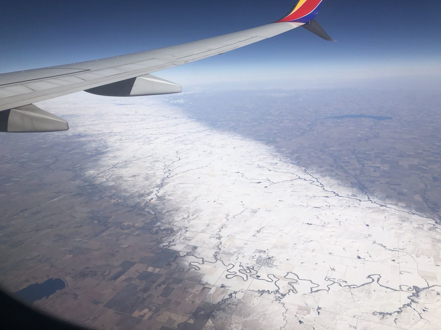 Rare narrow band of snow that stretches 150 miles long and 15