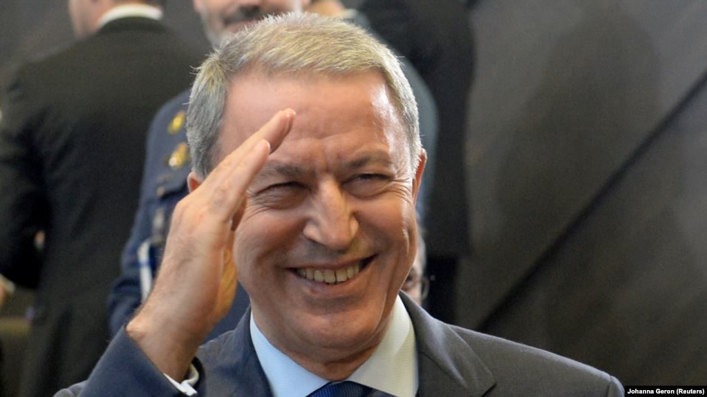 Click to enlarge Turkish Defense Minister Hulusi Akar