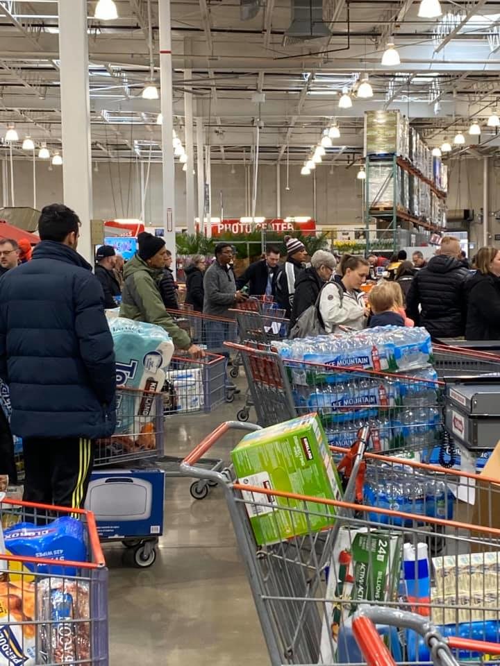 stocking up at costco