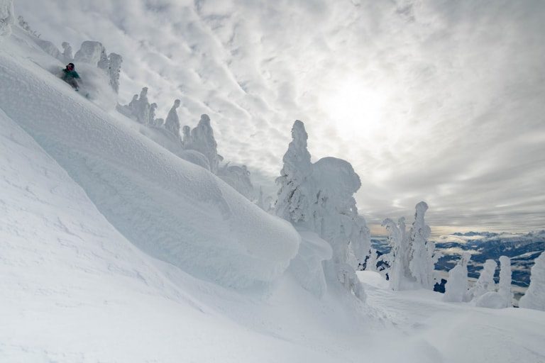 Coen Bennie-Faull sliding through the surreal landscape of Revelstoke’s alpine
