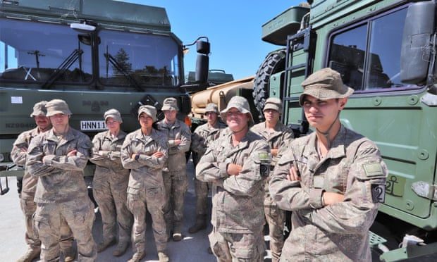 Click to enlarge New Zealand troops prepare to help with drought relief in the Northland region