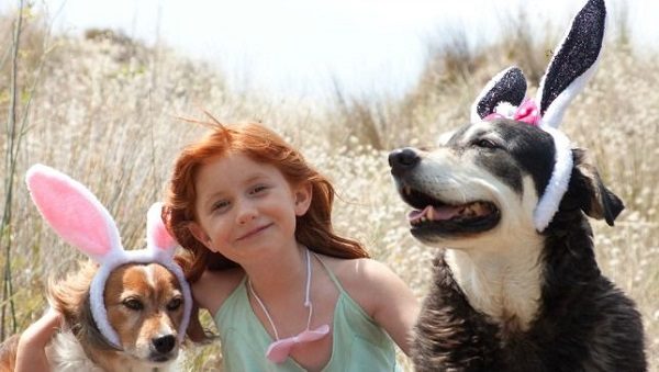 Girl with dogs