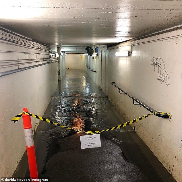 Click to enlarge Flooding at Burnley Station, Melbourne