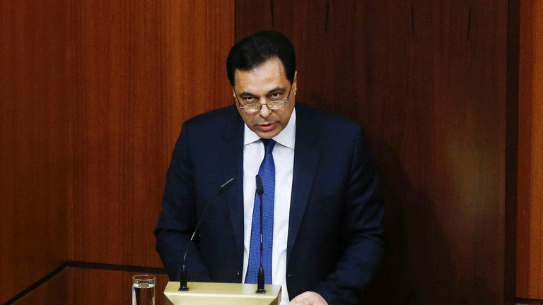 Click to enlarge Lebanese PM Hassan Diab