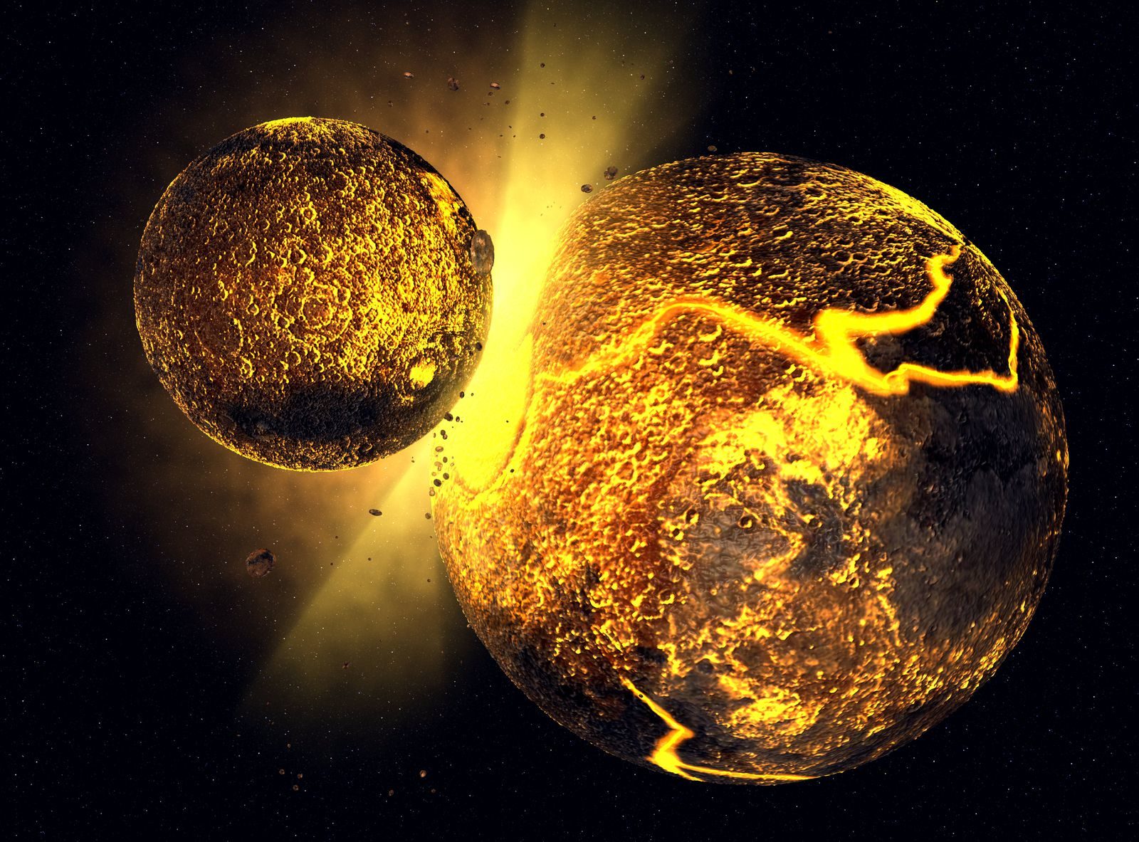 representation Theia impact Moon