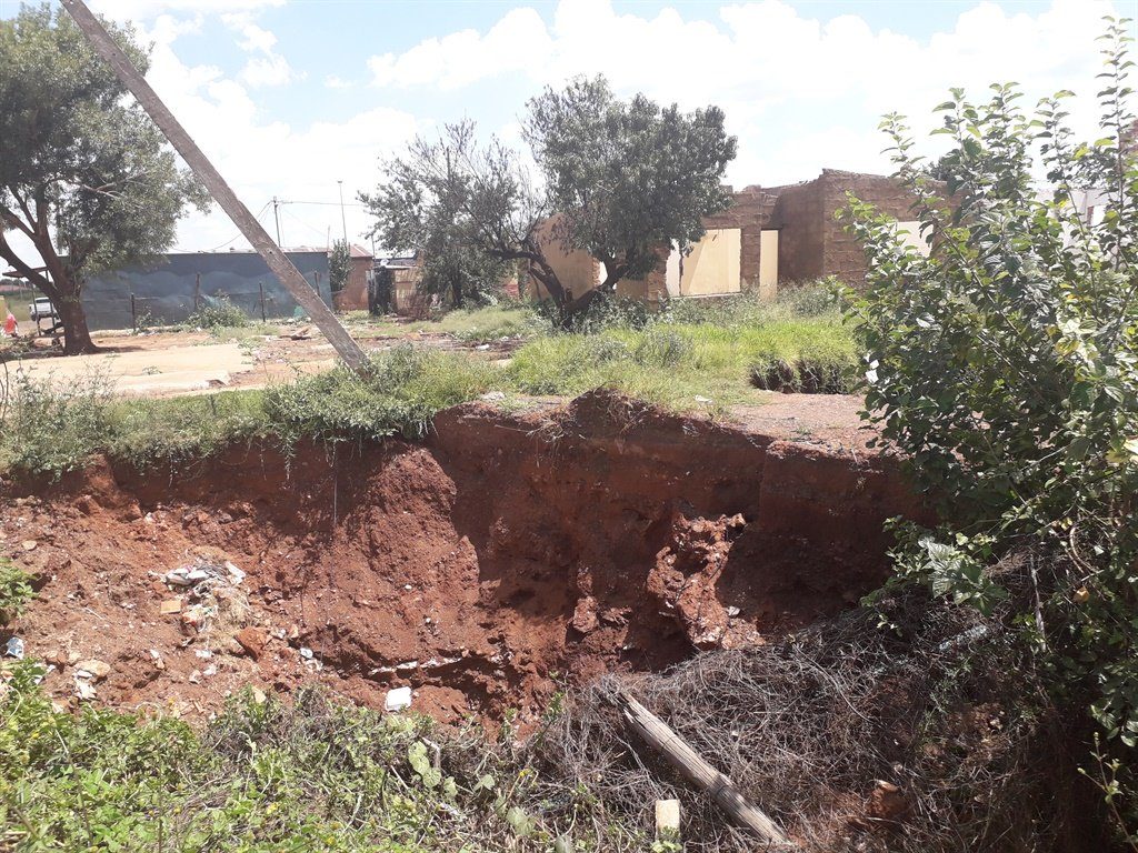 One of the sinkholes which residents use to dump garbage.