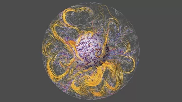 Click to enlarge earth magnetic field simulation