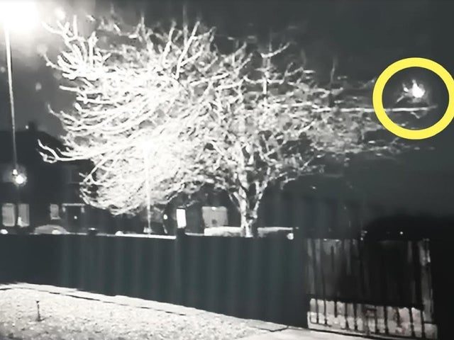 Click to enlarge The meteor (circled) as it flies through Wigan