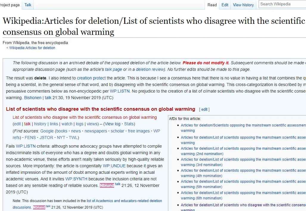 Click to enlarge Wikipedia delete list