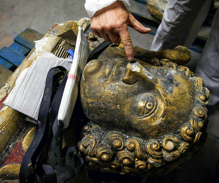Click to enlarge notre dame restoration sculpture angel