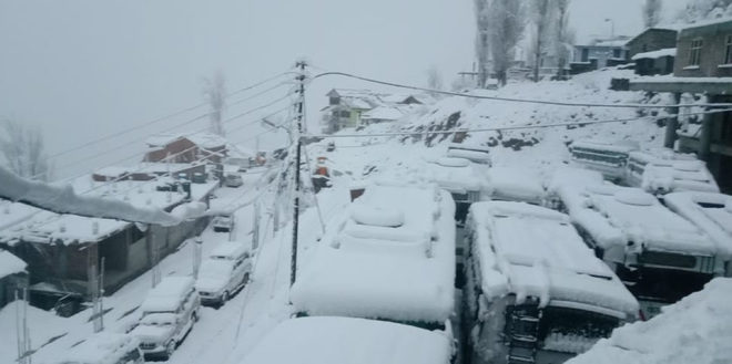 The snow-clad Keylong in Lahaul-Spiti.