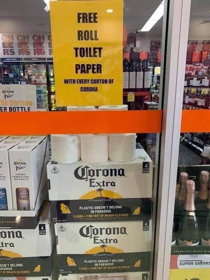 Coronavirus beer toilet paper