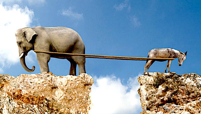Click to enlarge Elephant/Donkey