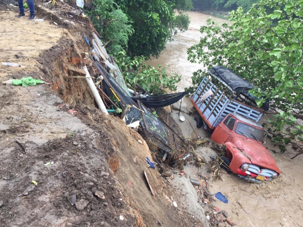 Floods in San Juan de Girón, Santander, Colombia, March 2020.