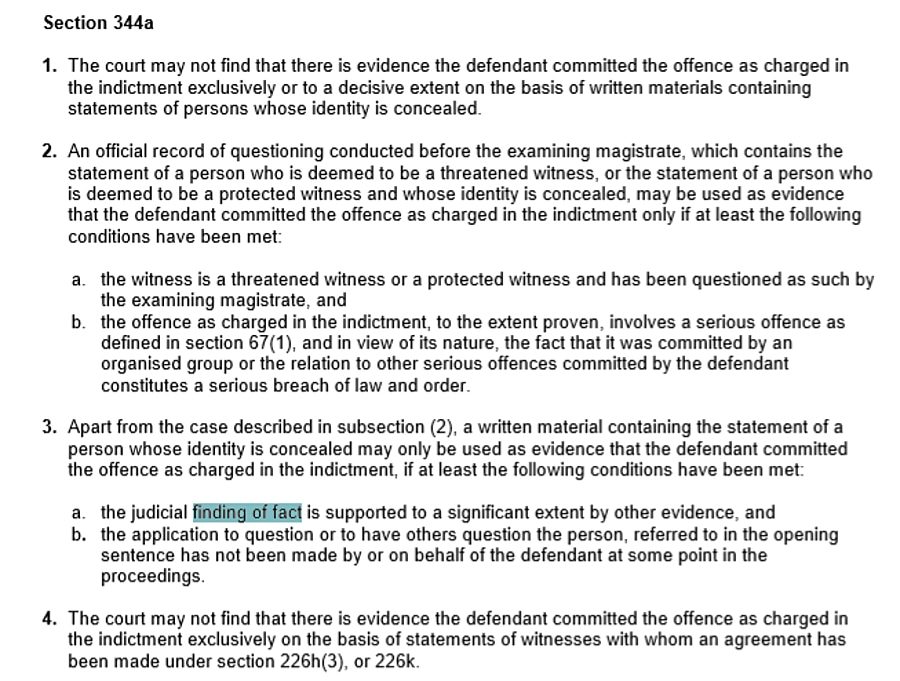 Click to enlarge Dutch criminal code MH17 evidence rules