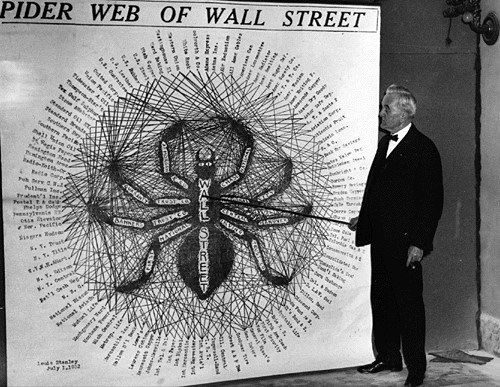 Click to enlarge spider web of wall street
