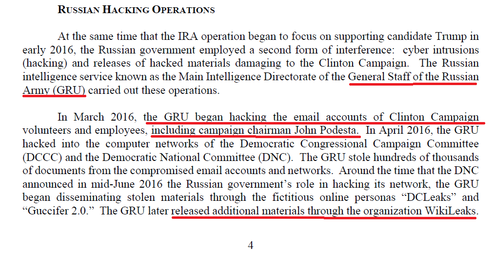 Click to enlarge mueller report wikileaks DNC hack