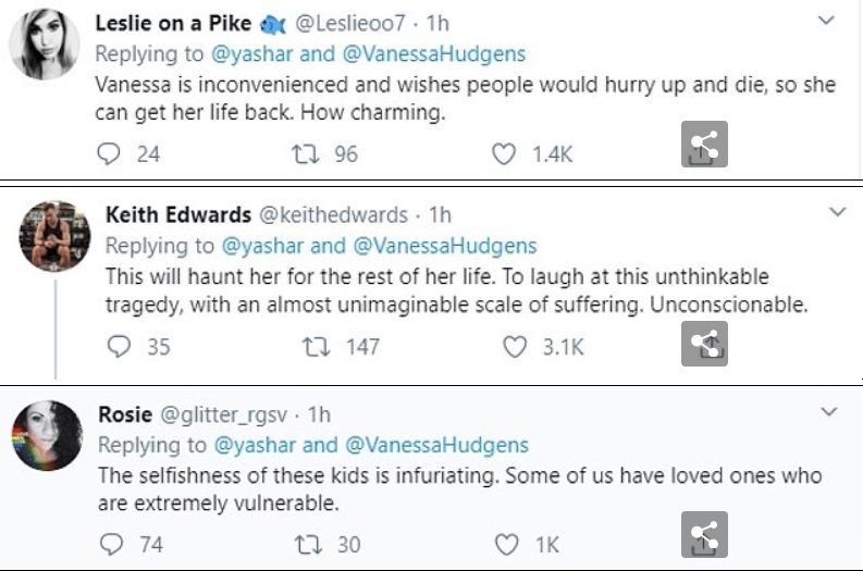 vanessa hudgens response tweets
