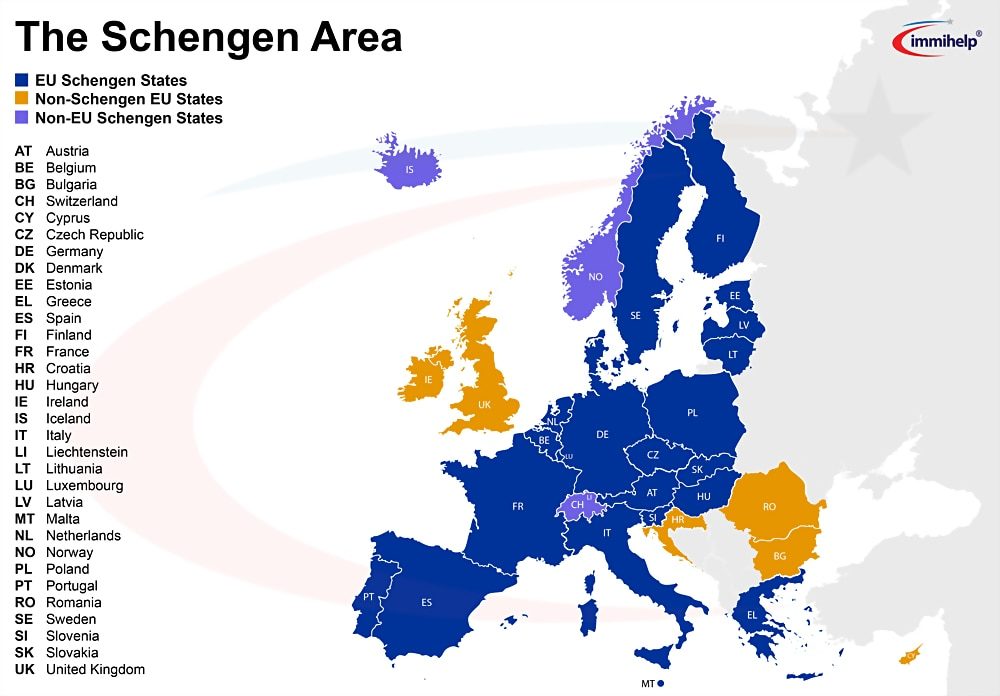 Click to enlarge Schengen area
