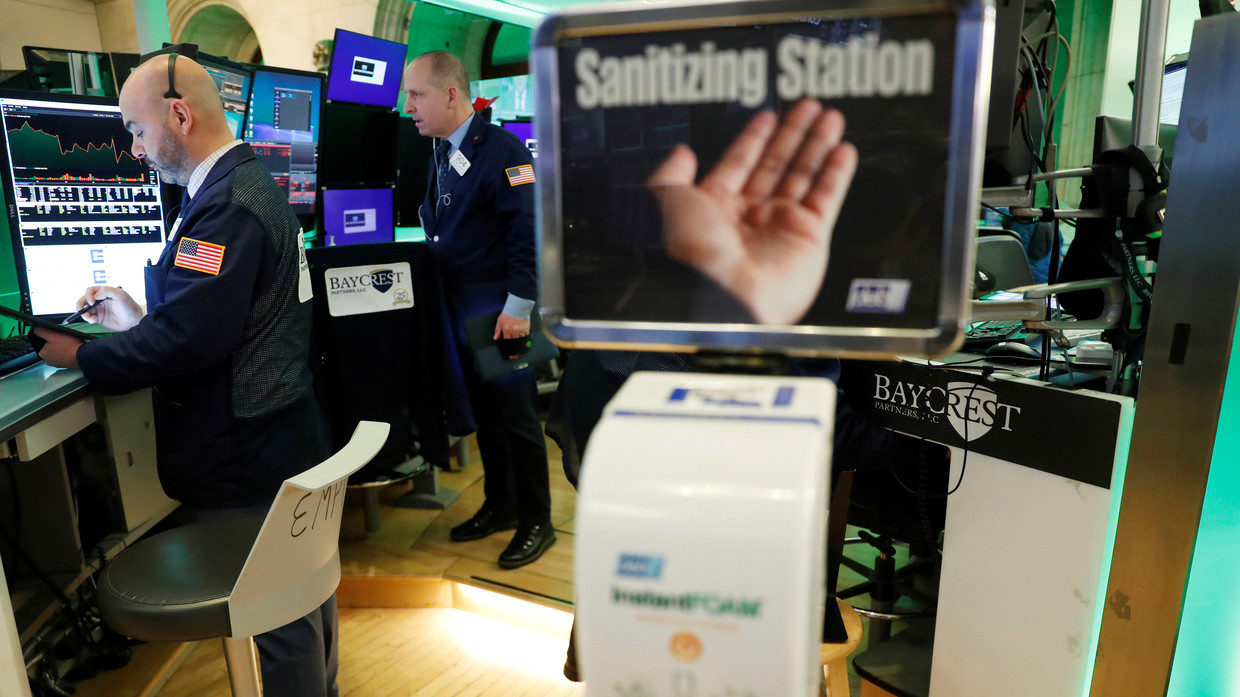 Click to enlarge stock exchange hand sanitizer coronavirus