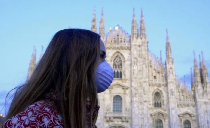 Girl,mask,cathedral