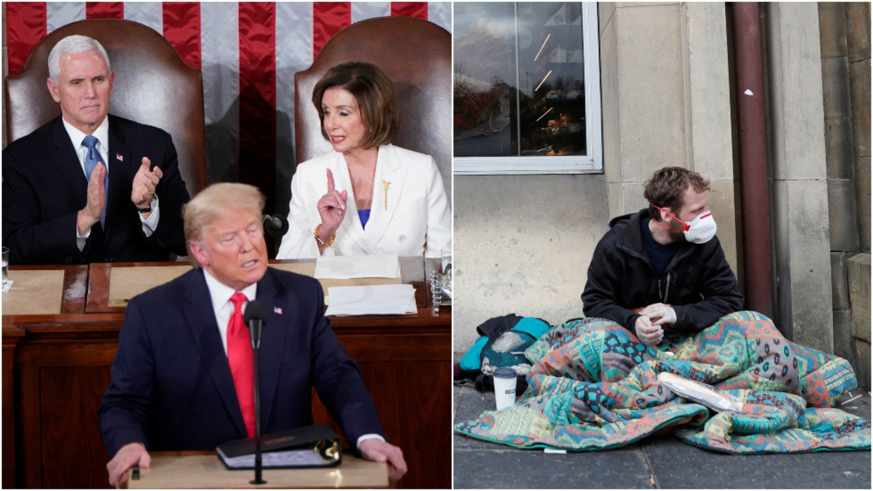trump pence pelossi homeless