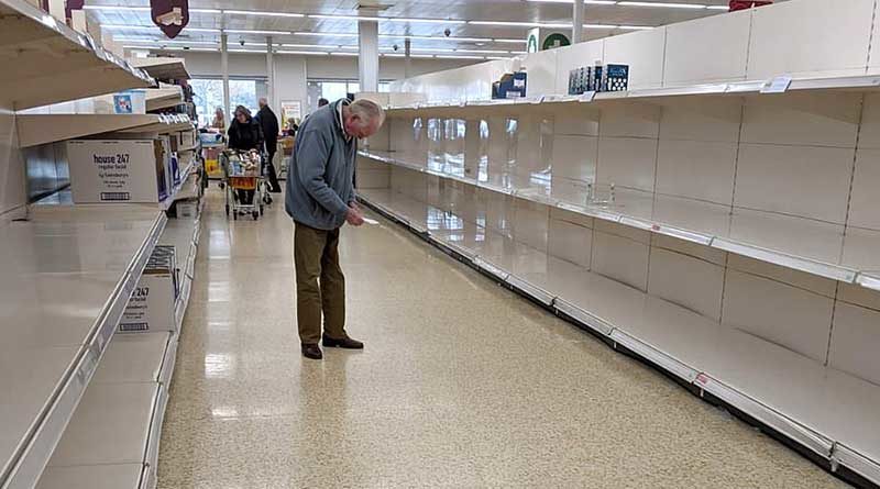empty shelves supermarket
